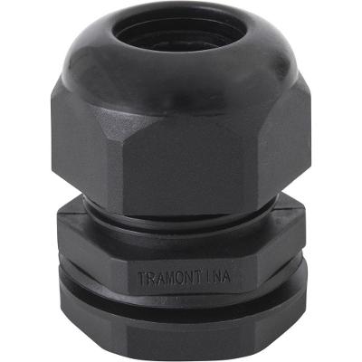 Conector Prensa-cabo 1 Polegada Tramontina Em Termoplástico Preto Com Bucha