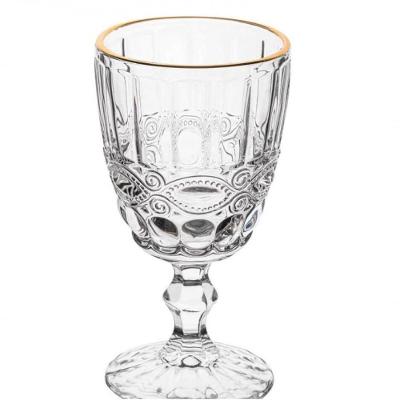 Jogo 6 Taças De Vidro Libelula Fio De Ouro 340ml - Lyor