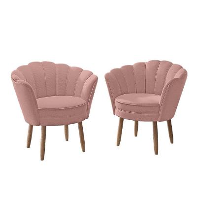 Kit 2 Poltronas Para Quarto Sala Recepção Balaqui Decor Cor: Rosa