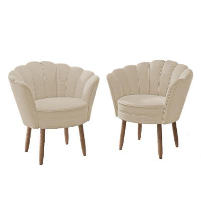 Kit 2 Poltronas Para Quarto Sala Recepção Balaqui Decor Cor: Bege