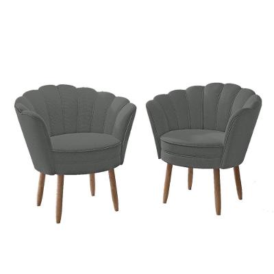 Kit 2 Poltronas Para Quarto Sala Recepção Balaqui Decor Cor: Cinza