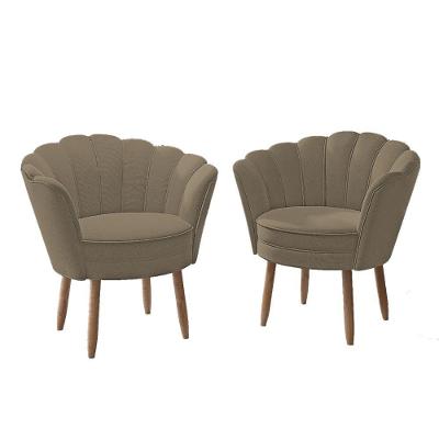 Kit 2 Poltronas Para Quarto Sala Recepção Balaqui Decor Cor: Capuccino