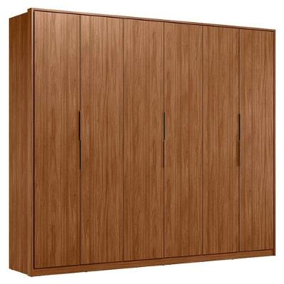 Guarda Roupa Casal Atrice 6 Portas Nogueira Touch Demóbile - Demartêz
