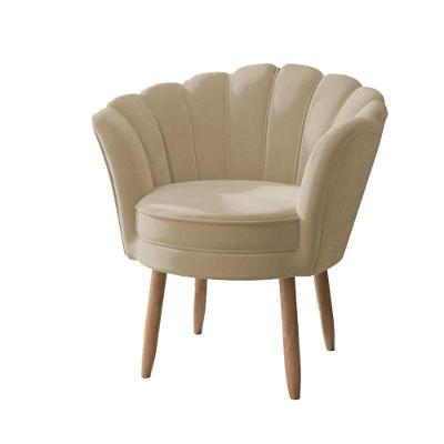 Poltrona Recepção Salão De Beleza Cadeira Decoraçao Cores Cor: Bege