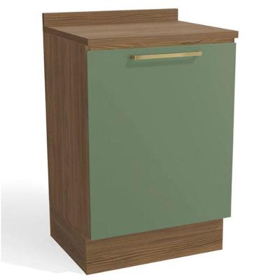 Balcão Para Cozinha 60cm 1 Porta Botanic Kappesberg Nogueira Fosco-verde Oliva.