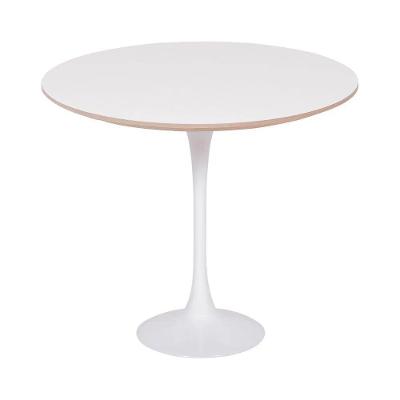 Mesa Saarinen Lateral Fórmica Branca 42cm - Base Branca