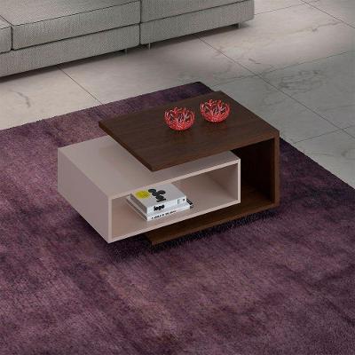 Mesa De Centro Diva Candian Jcm Movelaria Café Com Off White