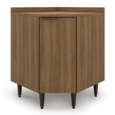 Balcão De Canto Para Cozinha Paris 1 Porta Nogal Batrol Nogal