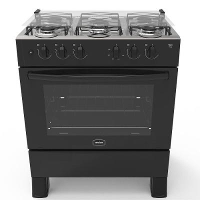 Fogão 5 Bocas A Gás Acendimento Automático Realce Bivolt Cr204 Preto Preto 127/220
