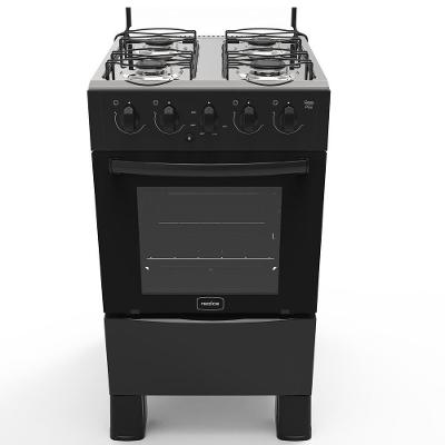 Fogão 4 Bocas A Gás Acendimento Automático Realce Bivolt Cr201 Preto Preto 127/220