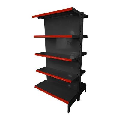 Gôndola Prateleira Preta 5 Níveis 40x30 New Plus 1,70 Central Continuação Pe Vermelho - Sa Gôndolas
