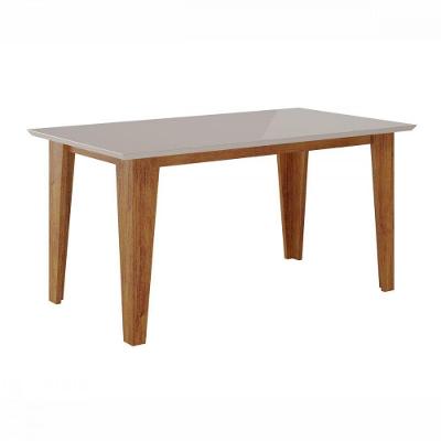 Mesa De Jantar Requinte 160x90cm Mel Blonde Off White Viero Mel/off White