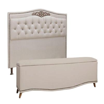 Cabeceira E Calçadeira Holanda 160cm Shop Das Cabeceiras Capuccino