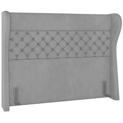Cabeceira Cama Box King 195 Cm P05 Madrid Veludo Cinza