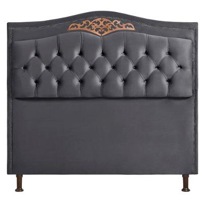 Cabeceira Holanda 195cm King Estofada Shop Das Cabeceiras Cinza Chumbo