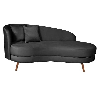 Chaise Longue Divã Emili 160cm Shop Das Cabeceiras Preto