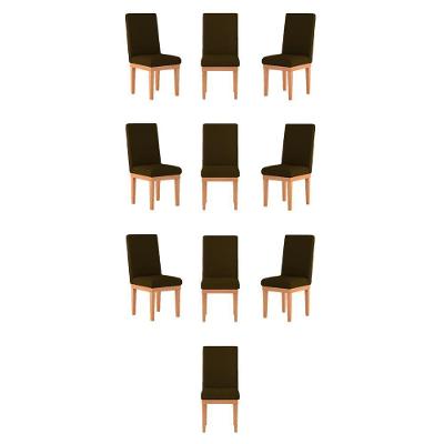 Kit 10 Cadeiras Estofadas Decorativa Para Mesa marrom