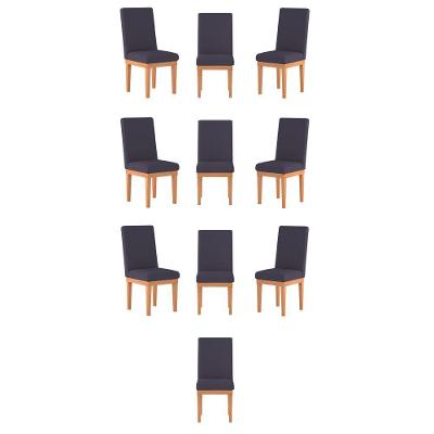 Kit 10 Cadeiras Estofadas Decorativa Para Mesa cinza