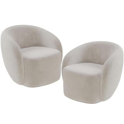 Kit 02 Poltronas Decorativas Para Sala De Estar Living Gliese K01 Veludo Bege