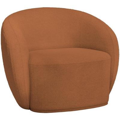 Poltrona Decorativa Para Sala De Estar Living Gliese K01 Bouclê Mostarda