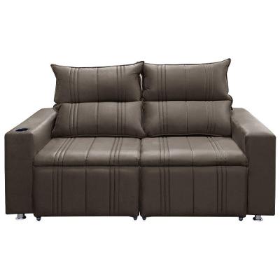 Sofá 2 Lugares Retrátil Madri 1,50m C-molas Veludo Chocolate
