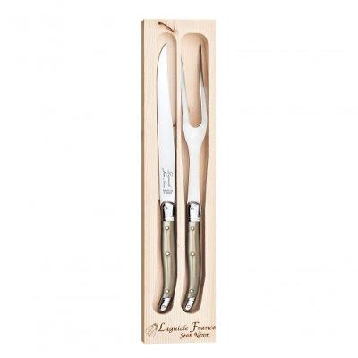 Garfo E Faca Para Churrasco Em Inox Laguiole Champagne