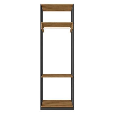 Guarda Roupa Modulado Closet Titan Preto Velluto/freijó - Pr Móveis Preto Velluto/ Freijó