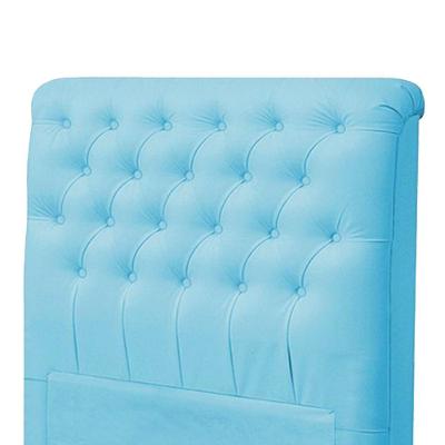 Cabeceira Dama 1,95cm Cama Box King Suede Azul Turquesa