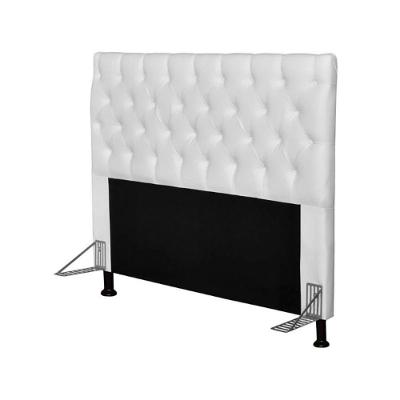 Cabeceira Cristal 90 Cm Cama Box Solteiro Corino Branco