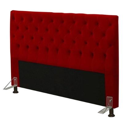 Cabeceira Cristal 1,60 Cm Para Cama Box Queen Suede Vermelho