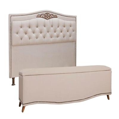 Cabeceira E Calçadeira Holanda 90cm Shop Das Cabeceiras Capuccino
