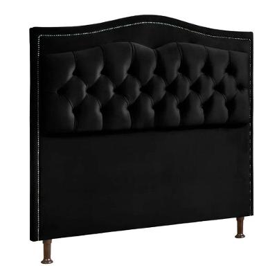 Cabeceira Estofada Holanda 1,60 2.0 Queen Shop Das Cabeceiras Preto