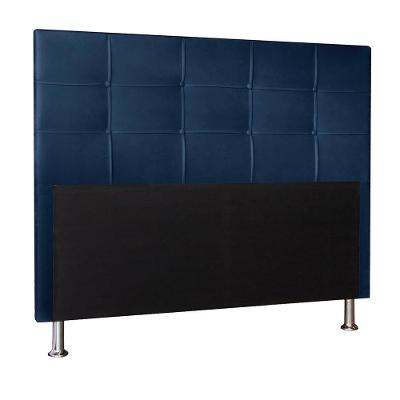 Cabeceira Roma 90 Cm Cama Box Solteiro Corino Azul Marinho
