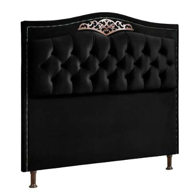 Cabeceira Holanda 140cmcasal Veludo Shop Das Cabeceiras Preto