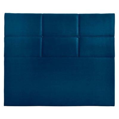 Cabeceira Estofada Milena 1,95 Veludo Shop Das Cabeceiras Azul