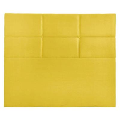 Cabeceira Estofada Milena 1,95 Veludo Shop Das Cabeceiras Amarelo