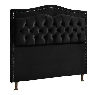 Cabeceira Estofada Holanda Casal Veludo Shop Das Cabeceiras Preto