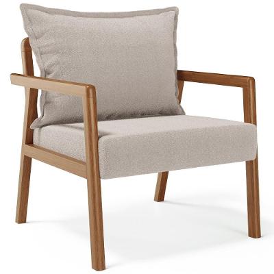 Poltrona Decorativa Para Sala De Estar E Living Alícia B04 Bouclê Creme