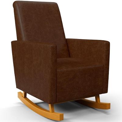 Poltrona De Amamentação Com Balanço Ravena W01 Couríssimo Marrom - Lyam Decor