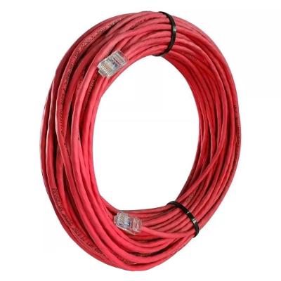 Cabo De Rede Cat 6 Mpt Interno 30 Metros U/utp 4p X 23awg | Vermelho Com Conectores