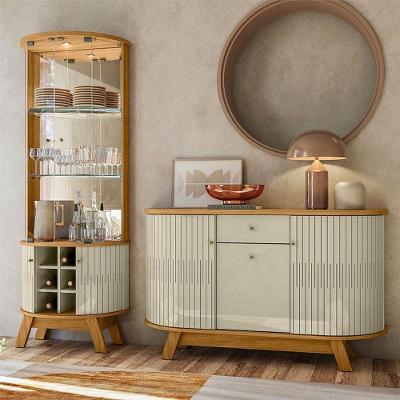 Aparador Para Sala Buffet Monza E Cristaleira Marina Cumaru Opala - Madetec