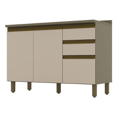Balcão De Cozinha évelin Com Tampo 120 Cm Duna Cristal - Henn
