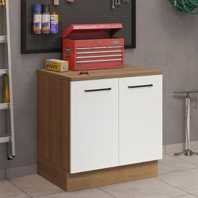 Balcão Multiuso 80cm 2 Portas Rustic/branco Agata