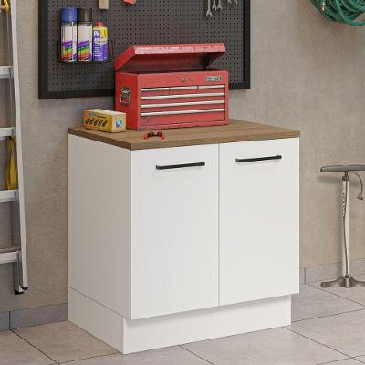 Balcão Multiuso 80cm 2 Portas Branco/rustic Agata