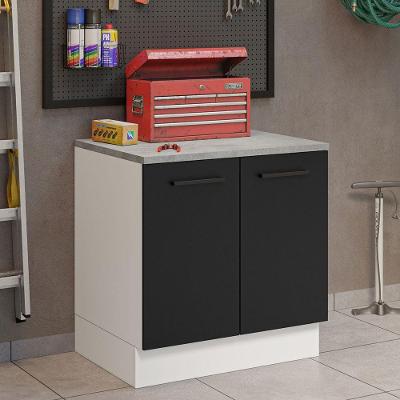 Balcão Multiuso 80cm 2 Portas Branco/preto Madesa