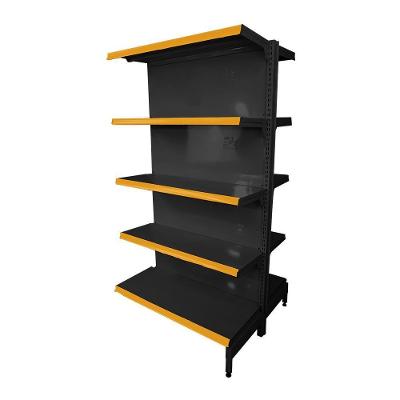 Gôndola Prateleira Preta 5 Níveis 40x30 New Plus 1,70 Central Continuação Pe Amarelo - Sa Gôndolas