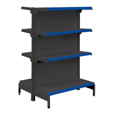 Gôndola Prateleira Preta 4 Níveis 40x30 New Plus 1,40 Central Inicial Pe Azul - Sa Gôndolas