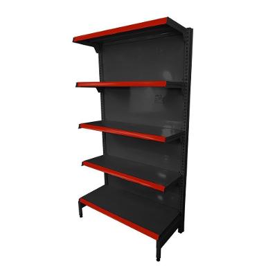Gôndola Prateleira Preta 5 Níveis 40x30 New Plus 1,70 Parede Inicial Pe Vermelho - Sa Gôndolas