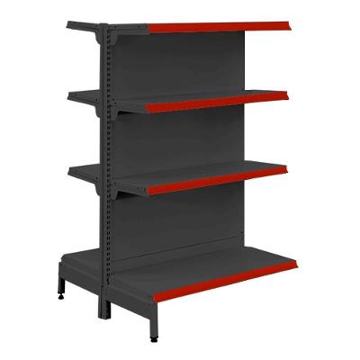 Gôndola Prateleira Preta 4 Níveis 40x30 New Plus 1,40 Central Continuação Pe Vermelho