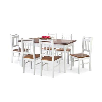 Conjunto Sala De Jantar E Cozinha Com 6 Cadeiras Madeira Maciça Branco